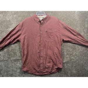 Vintage LL‎ Bean Button Down Shirt Mens Large - Orange Plaid Outdoor